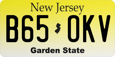 NJ license plate B65OKV