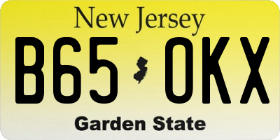 NJ license plate B65OKX