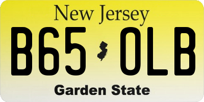 NJ license plate B65OLB