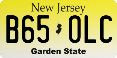 NJ license plate B65OLC