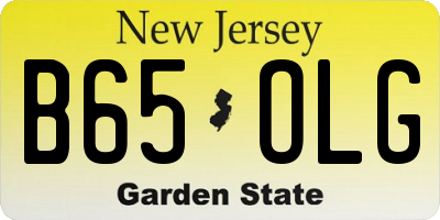 NJ license plate B65OLG