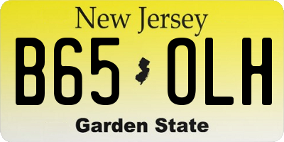 NJ license plate B65OLH