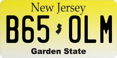 NJ license plate B65OLM