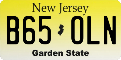 NJ license plate B65OLN