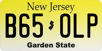 NJ license plate B65OLP