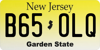 NJ license plate B65OLQ