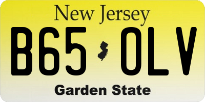 NJ license plate B65OLV