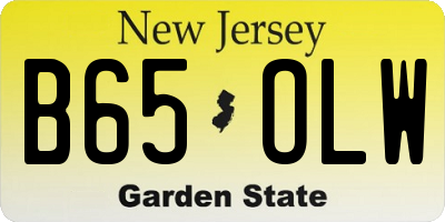 NJ license plate B65OLW