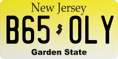 NJ license plate B65OLY