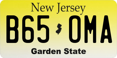NJ license plate B65OMA
