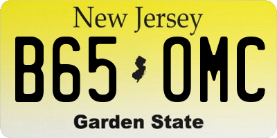 NJ license plate B65OMC