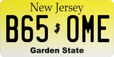 NJ license plate B65OME