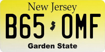 NJ license plate B65OMF