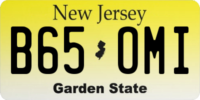 NJ license plate B65OMI