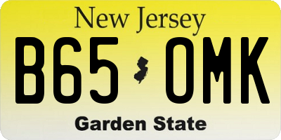 NJ license plate B65OMK
