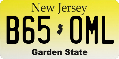NJ license plate B65OML