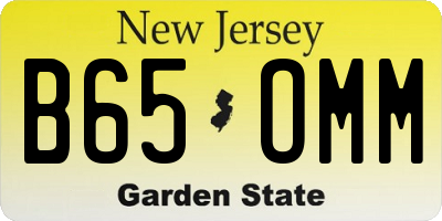 NJ license plate B65OMM