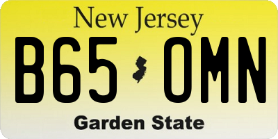 NJ license plate B65OMN
