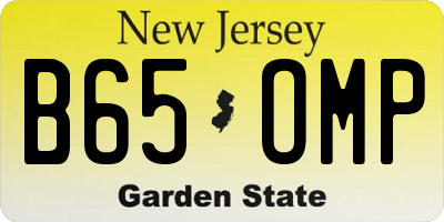 NJ license plate B65OMP