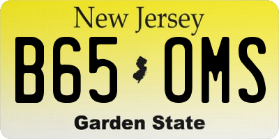 NJ license plate B65OMS