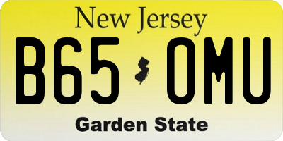 NJ license plate B65OMU