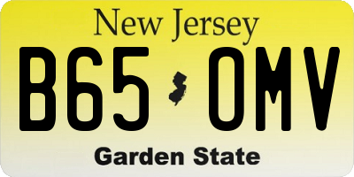 NJ license plate B65OMV