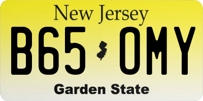 NJ license plate B65OMY