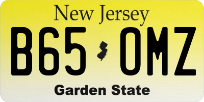 NJ license plate B65OMZ