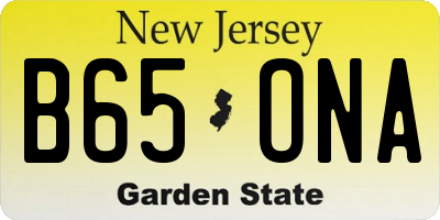 NJ license plate B65ONA