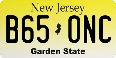 NJ license plate B65ONC