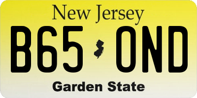 NJ license plate B65OND