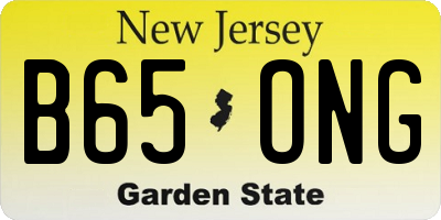 NJ license plate B65ONG