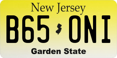 NJ license plate B65ONI