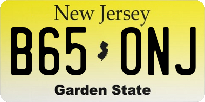 NJ license plate B65ONJ