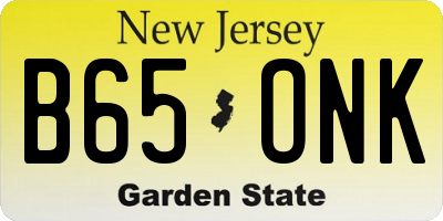 NJ license plate B65ONK