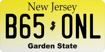 NJ license plate B65ONL
