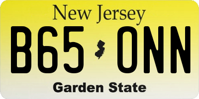 NJ license plate B65ONN
