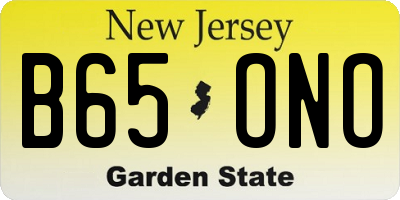 NJ license plate B65ONO