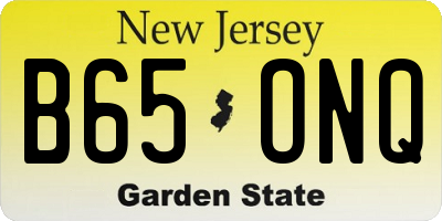 NJ license plate B65ONQ