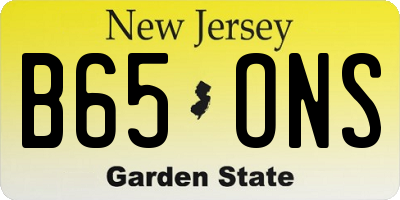 NJ license plate B65ONS