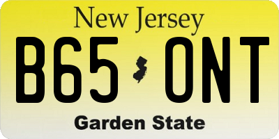 NJ license plate B65ONT