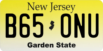 NJ license plate B65ONU