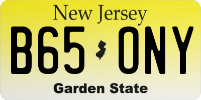 NJ license plate B65ONY
