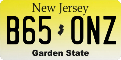 NJ license plate B65ONZ