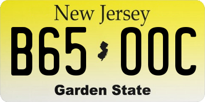 NJ license plate B65OOC
