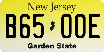 NJ license plate B65OOE