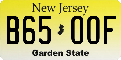NJ license plate B65OOF