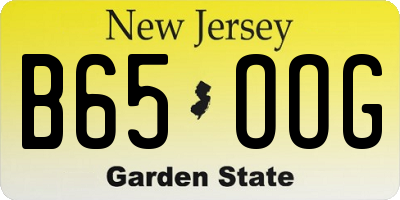 NJ license plate B65OOG