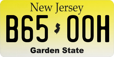 NJ license plate B65OOH