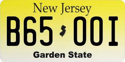 NJ license plate B65OOI